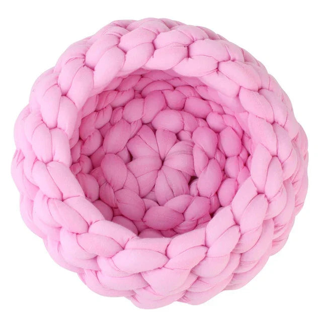 Braided Dog Bed Warming Dog House Soft Pet Nest Kennel Dog Baskets Indoor Sleeping Bag Cat Cage Puppy Cave Bed Sofa Plus Size