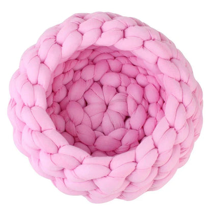 Braided Dog Bed Warming Dog House Soft Pet Nest Kennel Dog Baskets Indoor Sleeping Bag Cat Cage Puppy Cave Bed Sofa Plus Size