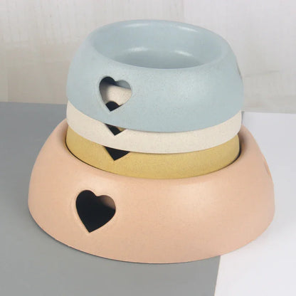 Pet Supplies Dog Bowl Rice Bowl Plastic Love Single Bowl Pet Bowl Cat Food Bowl