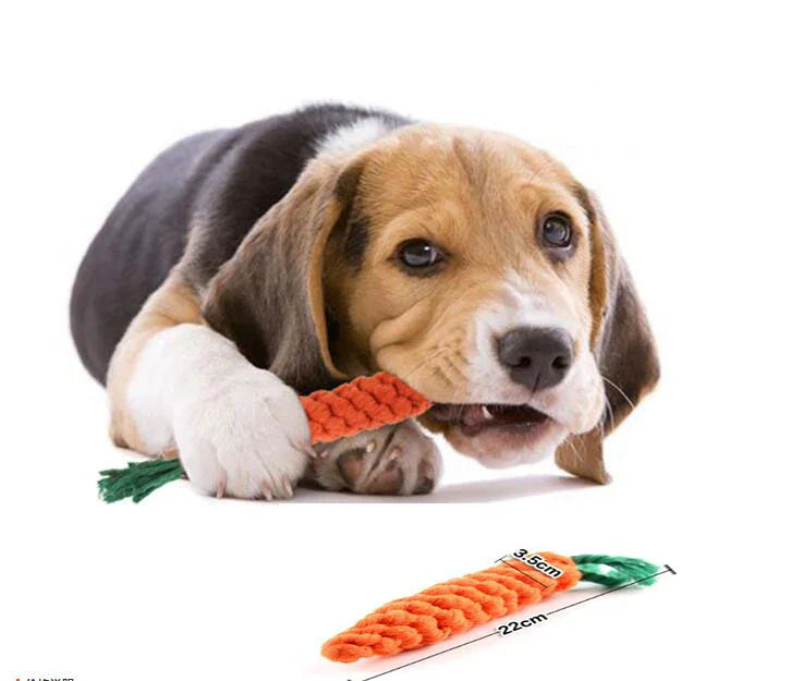 Pet Cotton Rope Carrot Dog Hand-Woven Cotton Rope Carrot Dog Molar Teeth Cleaning Pet Toy Buy One Get One Free