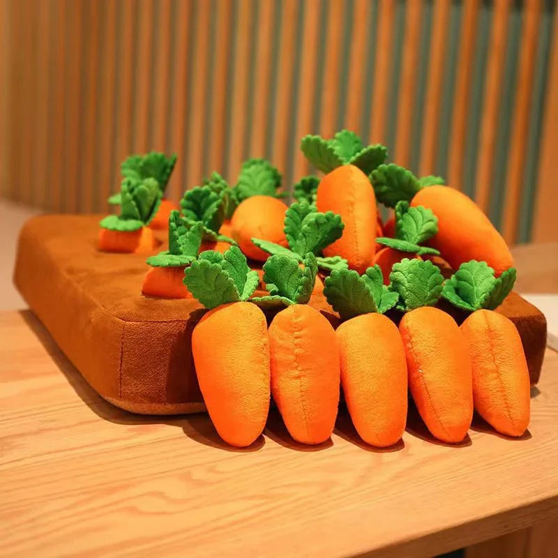 Pull Radish Plush Toy Pet Chewing Doll Fruit Vegetable Field Picking Mushrooms Early Education