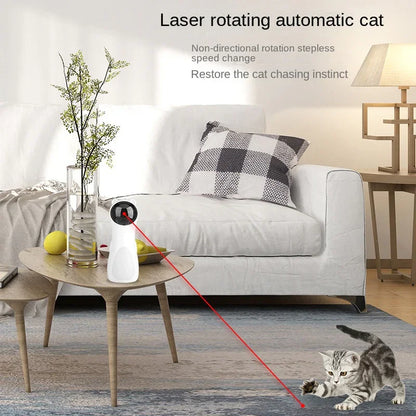 Cat Laser Toy Automatic Timing Laser Cat Toy Dual Power Supply LED Laser Wand Pet Laser Toy