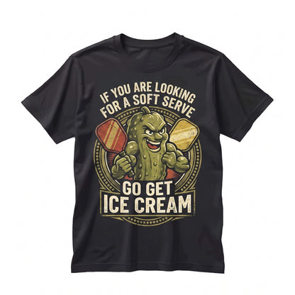 Funny Soft Serve Ice Cream Pickleball Paddle Cute Humor Graphic Sports Fan Gift Unisex TShirt