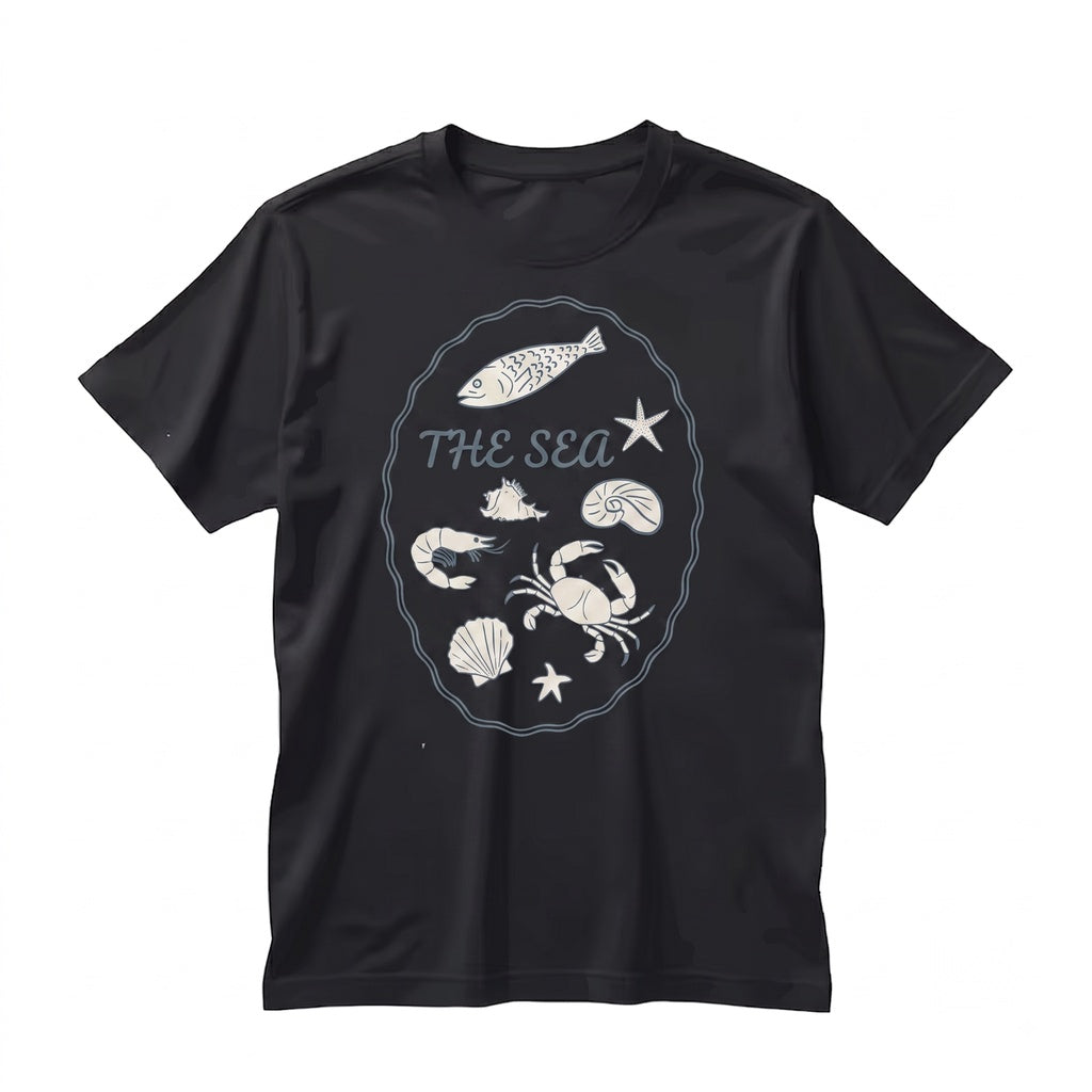 Ocean Marine Sea Life Graphic Summer Coastal Vintage Beach Print Unisex TShirt