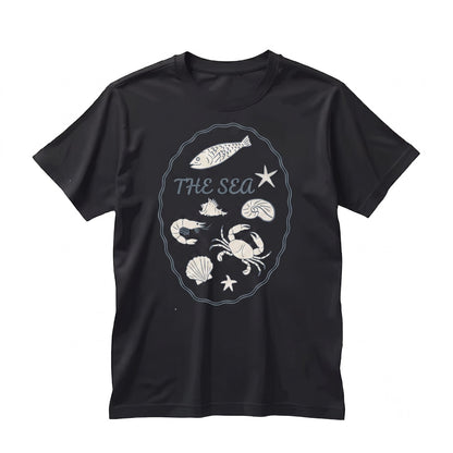 Ocean Marine Sea Life Graphic Summer Coastal Vintage Beach Print Unisex TShirt