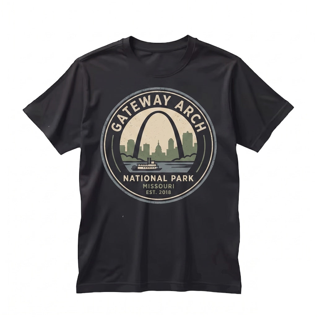 Vintage Gateway Arch St Louis Missouri Retro Travel Souvenir Nature Gift Unisex TShirt