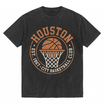 Vintage 1990s Houston Basketball Fan Apparel Graphic Retro Sports Gift Unisex TShirt