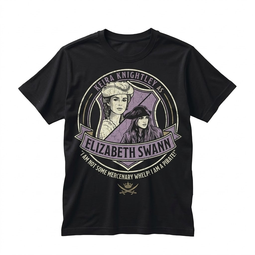 Vintage Elizabeth Swann Retro Movie Keira Knightley Fan Gift Pirate Life Theme Unisex TShirt
