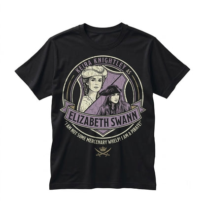 Vintage Elizabeth Swann Retro Movie Keira Knightley Fan Gift Pirate Life Theme Unisex TShirt