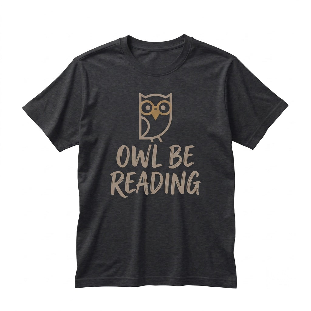 Owl Be Reading Embroidered Cute Book Lover Unisex TShirt