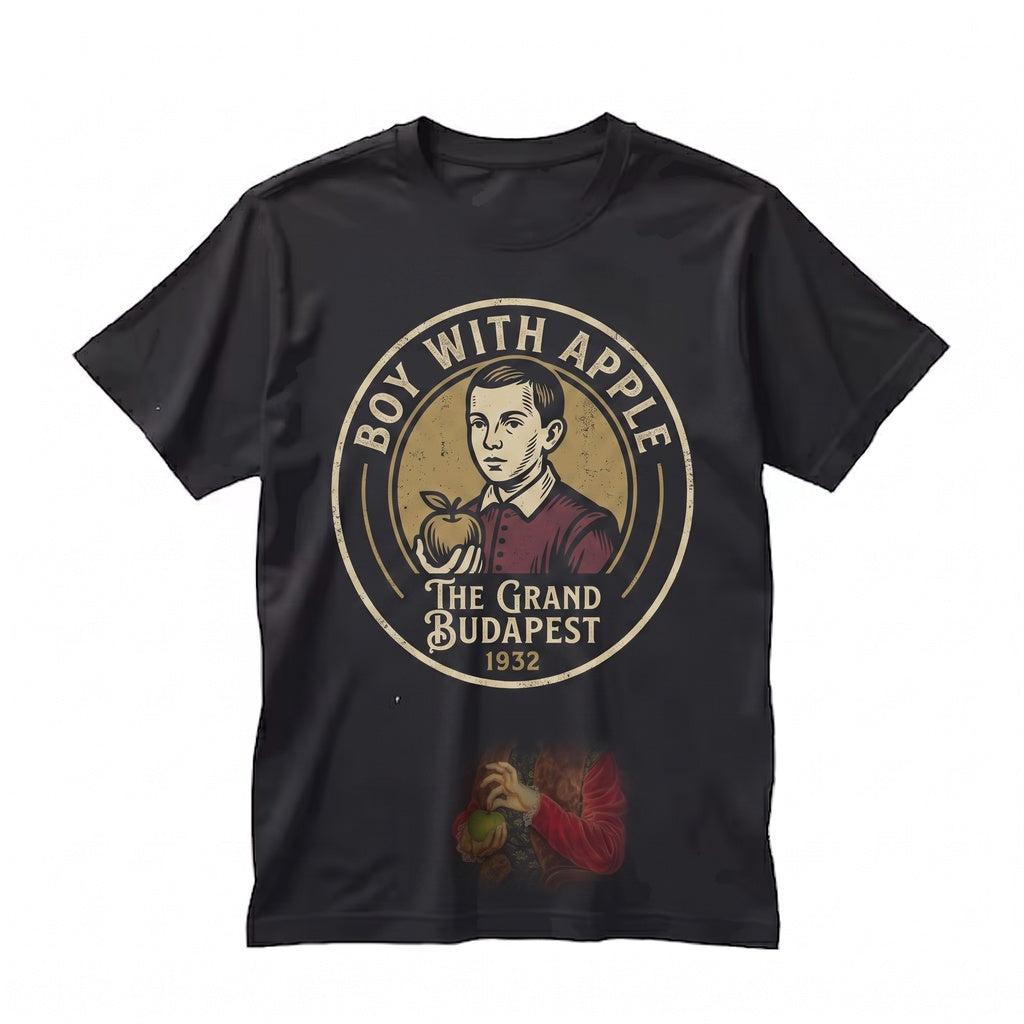Boy with Apple Renaissance Painting Classic Film Graphic Vintage Cotton Art Apparel Unisex TShirt