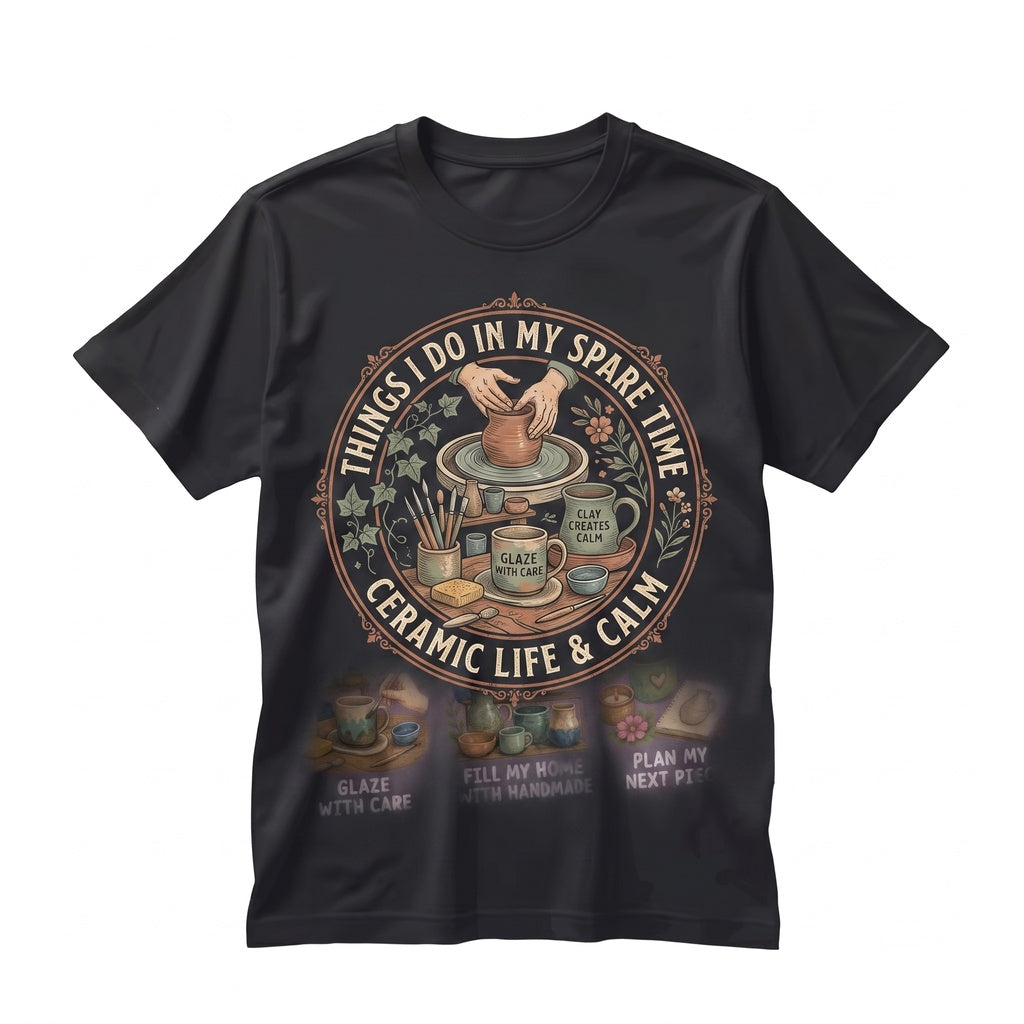 Pottery Ceramicist Wheel Throwing Clay Artist Studio Graphic Unisex TShirt