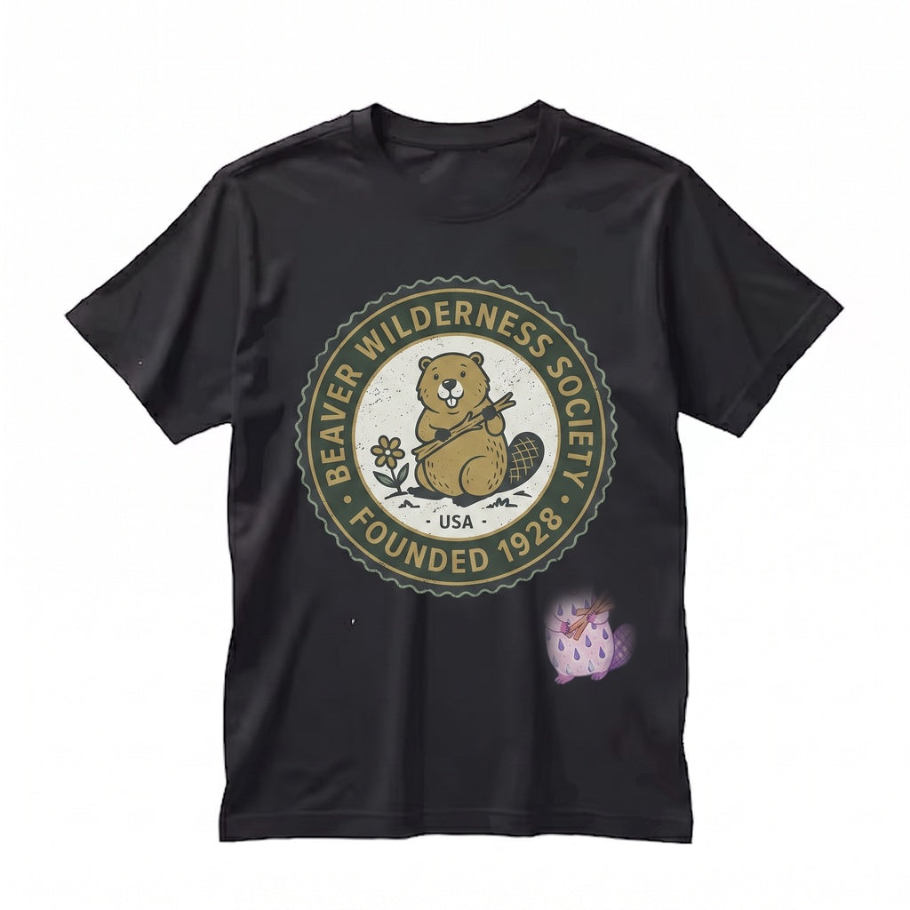 Cute Beaver Wildlife Graphic Animal Lover Colorful Outdoor Print Unisex TShirt