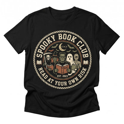 Spooky Halloween Book Club Reader Season Literature Lover Gift Unisex TShirt