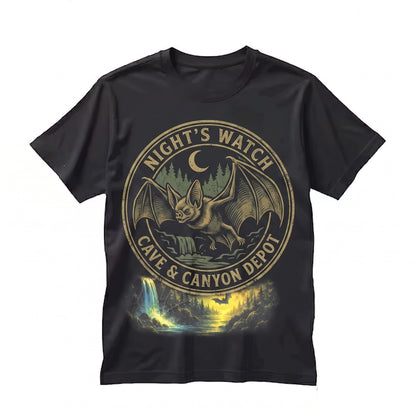 Vintage 90s Gothic Bat Full Moon Forest Wildlife Graphic Spooky Halloween Nature Lover Gift Unisex TShirt