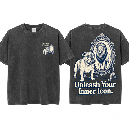 Positive Affirmation English Bulldog Self Care Motivational Dog Mom Or Dad Gift Unisex Heavyweight Garment-Dyed T-Shirt