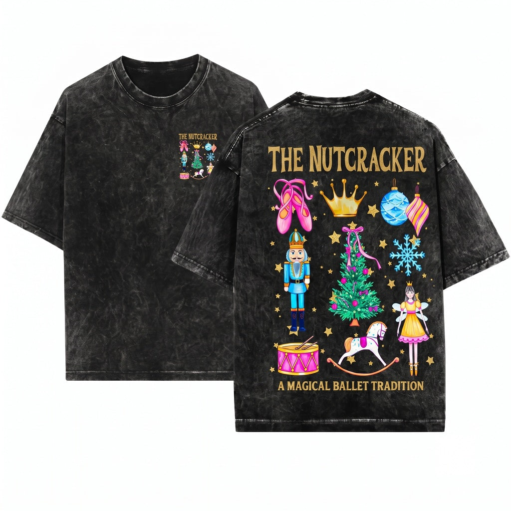 Nutcracker Ballet Christmas Holiday Winter Pullover Xmas Gift Unisex Wash T-Shirt