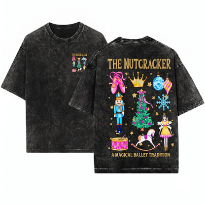 Nutcracker Ballet Christmas Holiday Winter Pullover Xmas Gift Unisex Wash T-Shirt