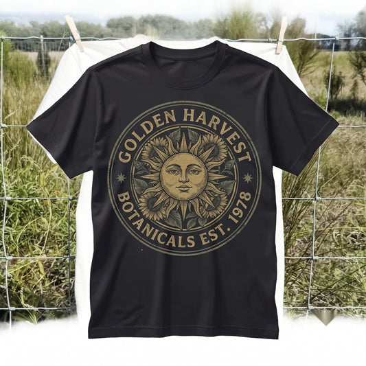 Vintage Sunflower Botanical Celestial Garden Cottagecore Rustic Floral Nature Gift Unisex TShirt