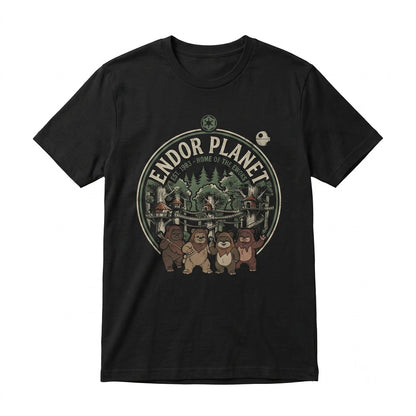 Vintage Forest Moon of Endor Ewok Planet Graphic Family Vacation Unisex TShirt