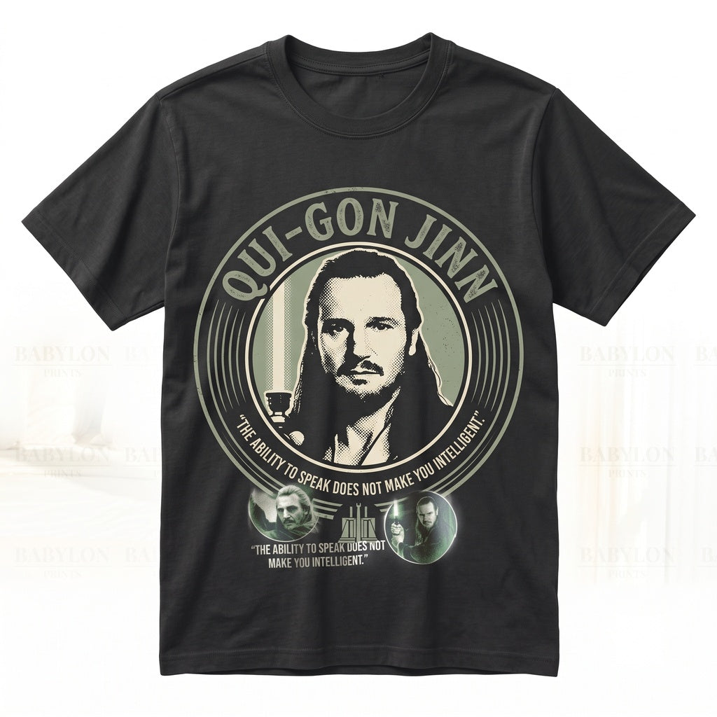 Vintage Retro Qui-Gon Jinn Jedi Master Sci-Fi Graphic Apparel Unisex TShirt