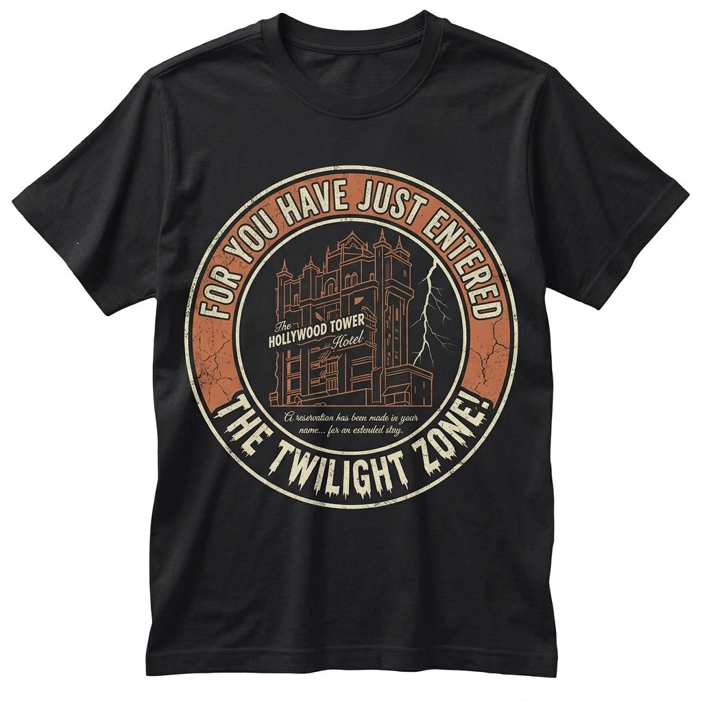 Vintage Tower of Terror Haunted Elevator Ride Graphic Theme Park Vacation Apparel Unisex TShirt