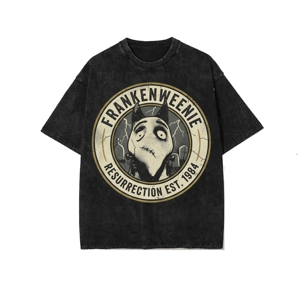 Oversized Frankenweenie Sparky Dog Spooky Theme Park Party Graphic Unisex TShirt