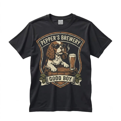 Funny Cavalier King Charles Spaniel Drinking Beer Graphic Meme Pet Lovers Gift for Dog Mom Dad Unisex TShirt