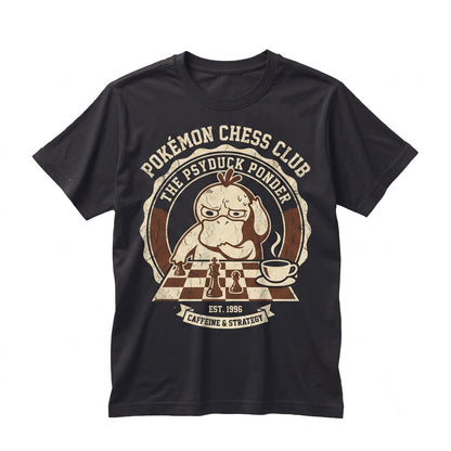 Confused Duck Playing Chess Stained Glass Coffee Station Funny Anime Gamer Room Decor Gift Unisex TShirt