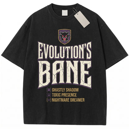 Vintage WashGengar Evolution Vintage Wash Haunter Gastly Ghost Anime Graphic Spooky Kawaii Streetwear Oversized Unisex TShirt