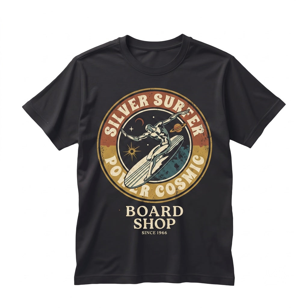 Silver Surfer Power Cosmic Graphic Fantastic Four First Steps Comic Book Superhero Retro Disney Theme Park Unisex TShirt