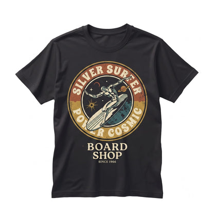 Silver Surfer Power Cosmic Graphic Fantastic Four First Steps Comic Book Superhero Retro Disney Theme Park Unisex TShirt