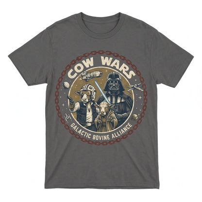 Funny Space Cow Parody Graphic Sci-Fi Galaxy Retro Novelty Gift Unisex TShirt