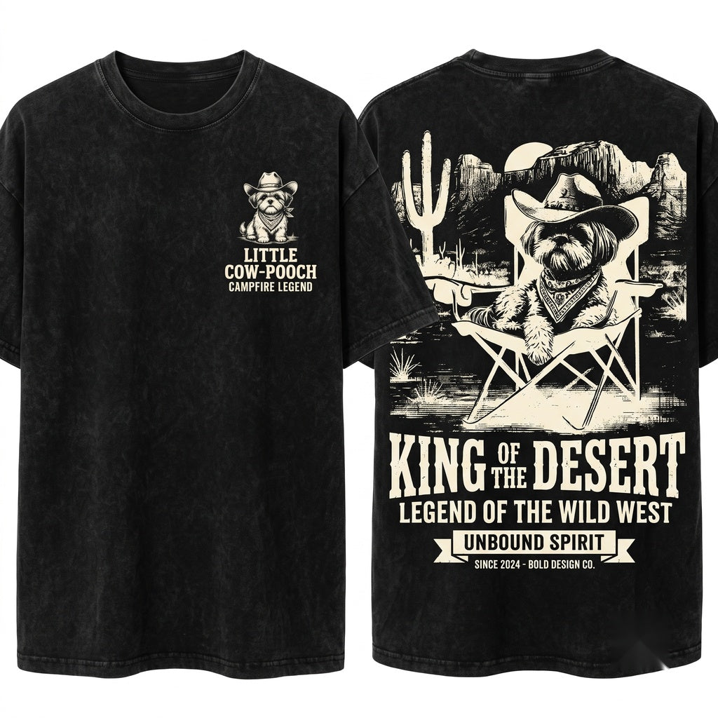 Cowboy Shih Tzu Western Country Ranch Dog Vintage Mom Dad Gift Unisex Wash T-Shirt