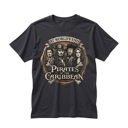 Vintage Jack Sparrow Movie Poster Will Turner Elizabeth Swann Graphic Unisex TShirt