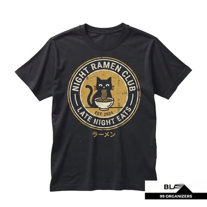 Black Cat Ramen Graphic Funny Japanese Noodle Vintage Foodie Gift Unisex TShirt