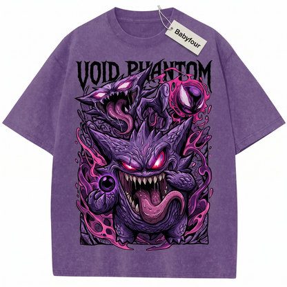 Vintage Purple Phantom Ghost Graphic Unisex T-Shirt - Retro 90s Anime Monster Style Tee