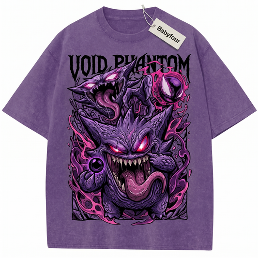 Vintage Purple Phantom Ghost Graphic Unisex T-Shirt - Retro 90s Anime Monster Style Tee
