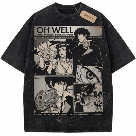 Vintage Space Cowboy Anime Unisex T-Shirt, 90s Retro Sci-Fi Bounty Hunter Graphic Tee