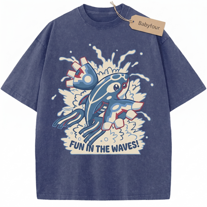 Vintage Legendary Ocean Whale Anime Graphic T-Shirt, Retro Water Guardian Beast Unisex Tshirt