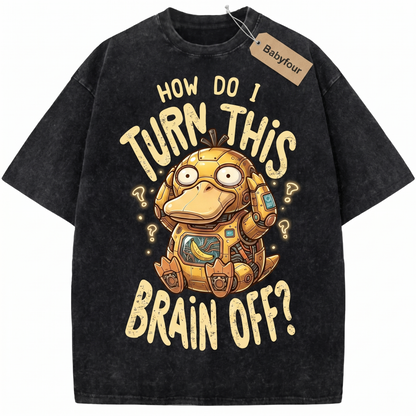 Vintage Confused Yellow Duck Anime Unisex T-Shirt - Funny Retro Headache Monster Graphic Tee