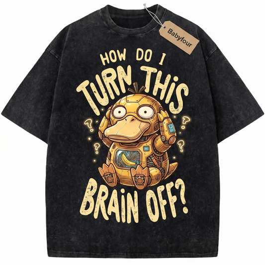 Vintage Confused Yellow Duck Anime Unisex T-Shirt - Funny Retro Headache Monster Graphic Tee
