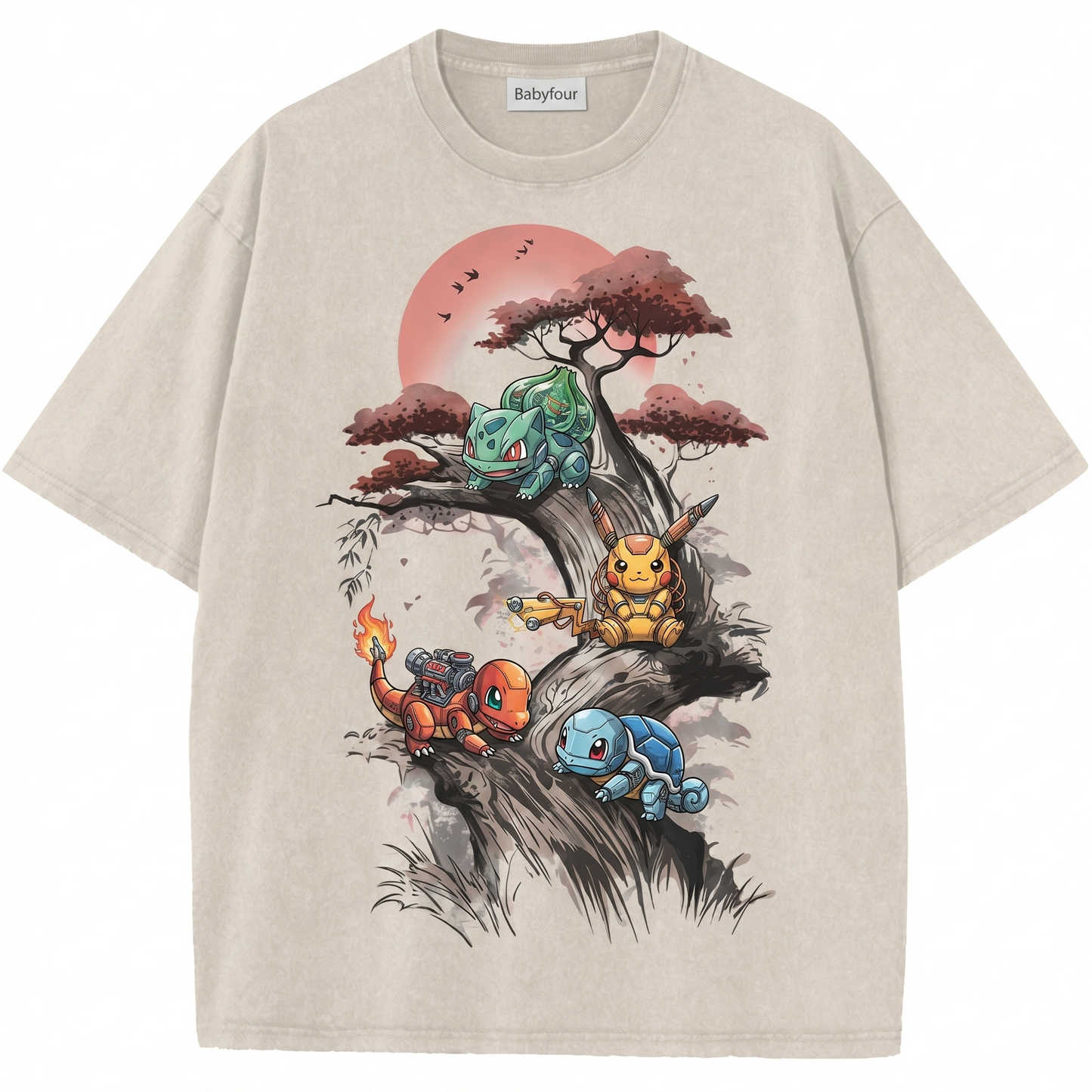 Vintage 90s Retro Anime Monsters Graphic Unisex T-Shirt - Classic Pocket Companions Tee