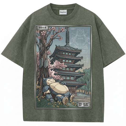Vintage Sleepy Giant Anime Monster Unisex T-Shirt - Nostalgic Japanese Pocket Creature Graphic Tee