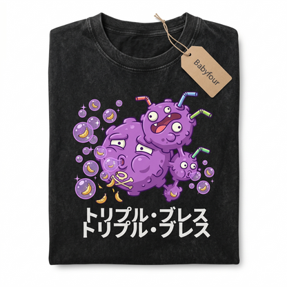 Vintage Poison Gas Monster Anime Graphic Unisex T-Shirt - Retro 90s Purple Creature Tee