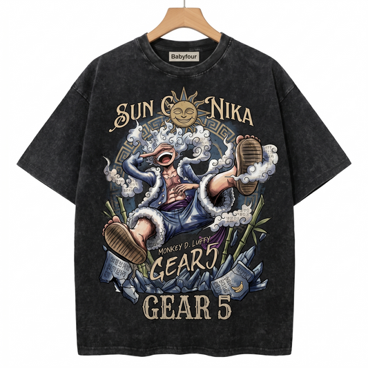Vintage Awakened Sun God Pirate Unisex T-Shirt - Fifth Form Joyful Anime Warrior Graphic Tee