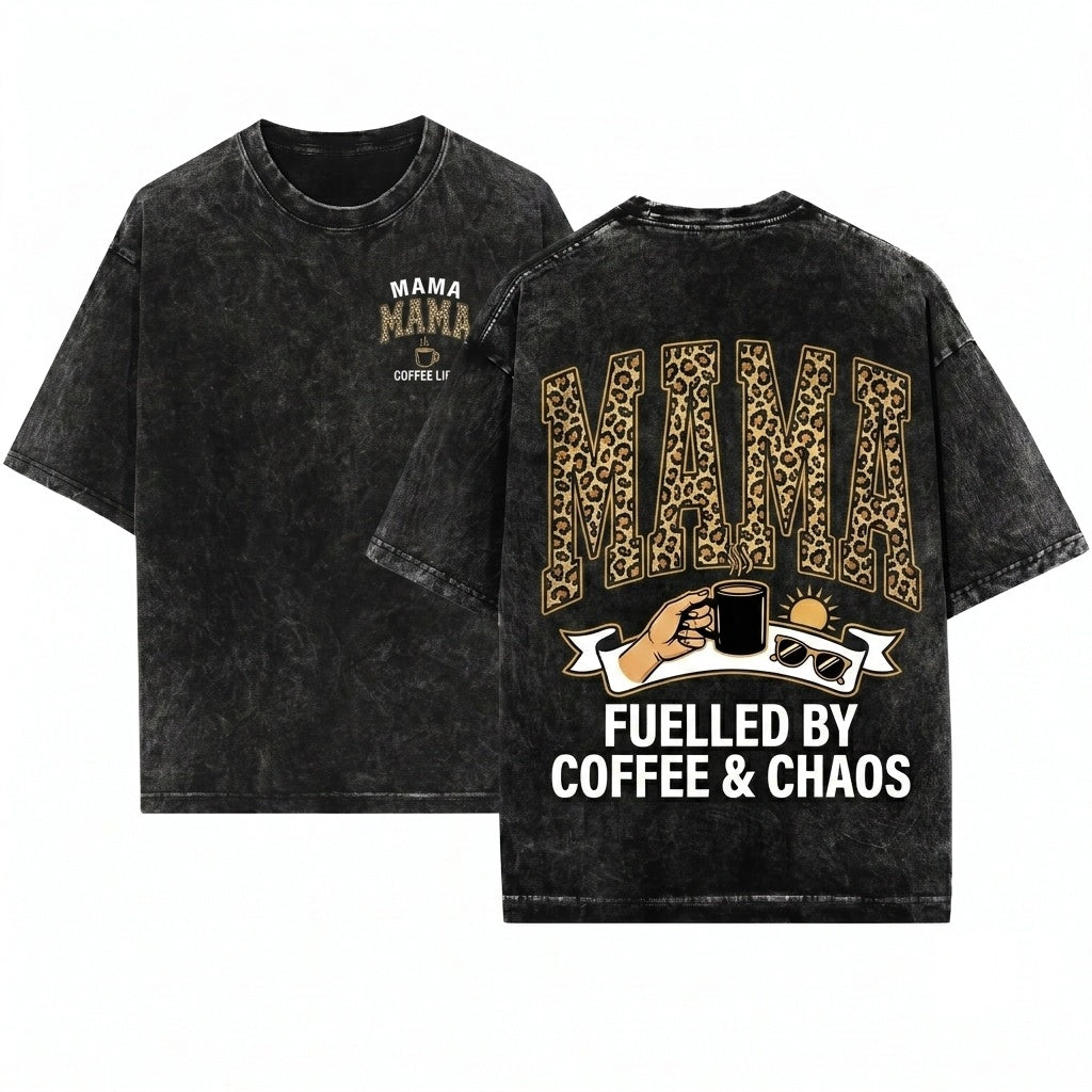 Leopard Print Mama Mothers Day Gift for Her Unisex Wash T-Shirt