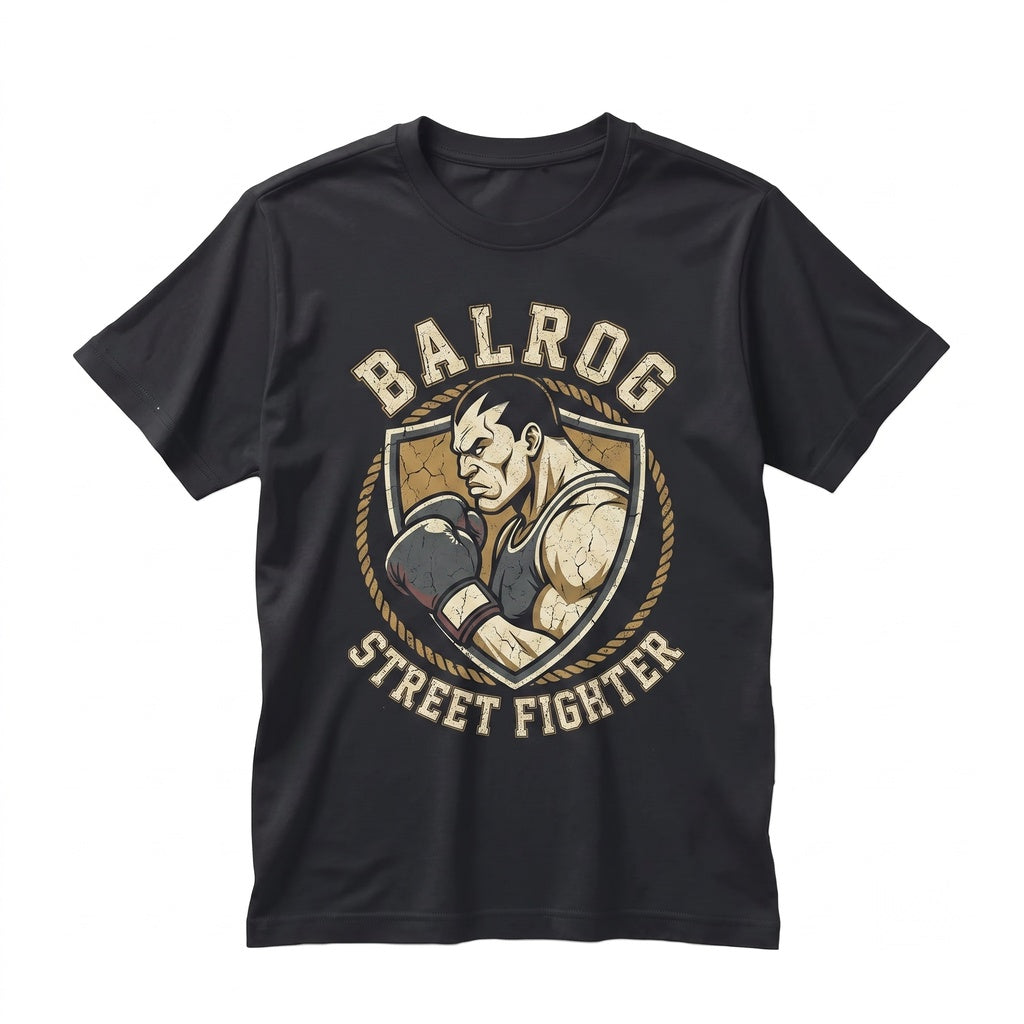 Retro Fighting Video Game Balrog Heavyweight Boxer Champion Edition Graphic Cotton Apparel Unisex TShirt