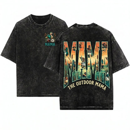 Hunting Mama Duck Camo Mama of Hunters Mom Life Fall Season Unisex Wash T-Shirt
