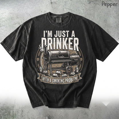 Funny BBQ Smoker Pitmaster Gift Graphic Novelty Grill Master Drinking Apparel Unisex TShirt